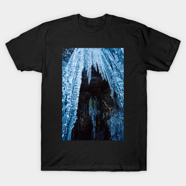 Icicles on mountain wall T-Shirt by naturalis